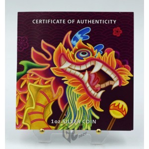Tuvalu 2019 Chinese New Year Dragon 1 Oz Silver Proof Coin