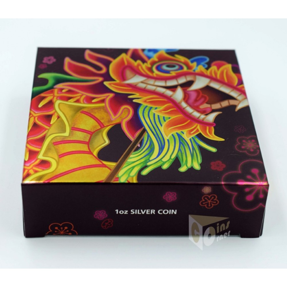 Tuvalu 2019 Chinese New Year Dragon 1 Oz Silver Proof Coin