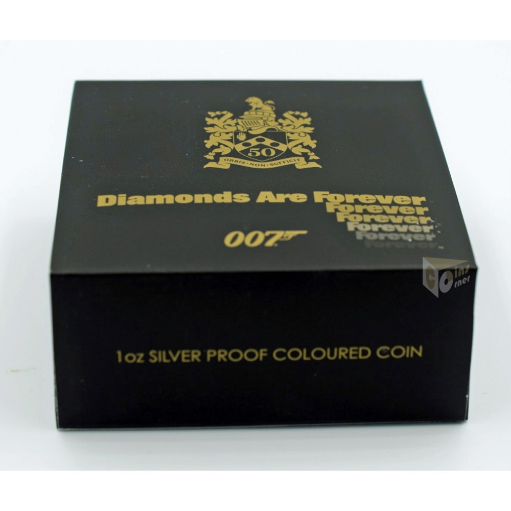 James Bond 007 50th Anniversary Diamonds Are Forever 1 Oz - 2021 Tuvalu