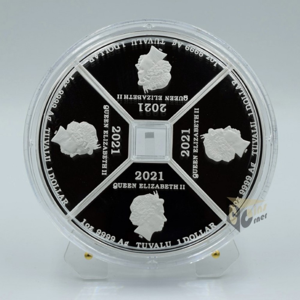 Tuvalu 2021 Year of the Ox Quadrant 4 Silver Coin Set Proof Colorized