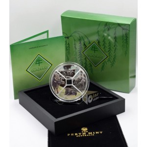 Tuvalu 2021 Year of the Ox Quadrant 4 Silver Coin Set Proof Colorized