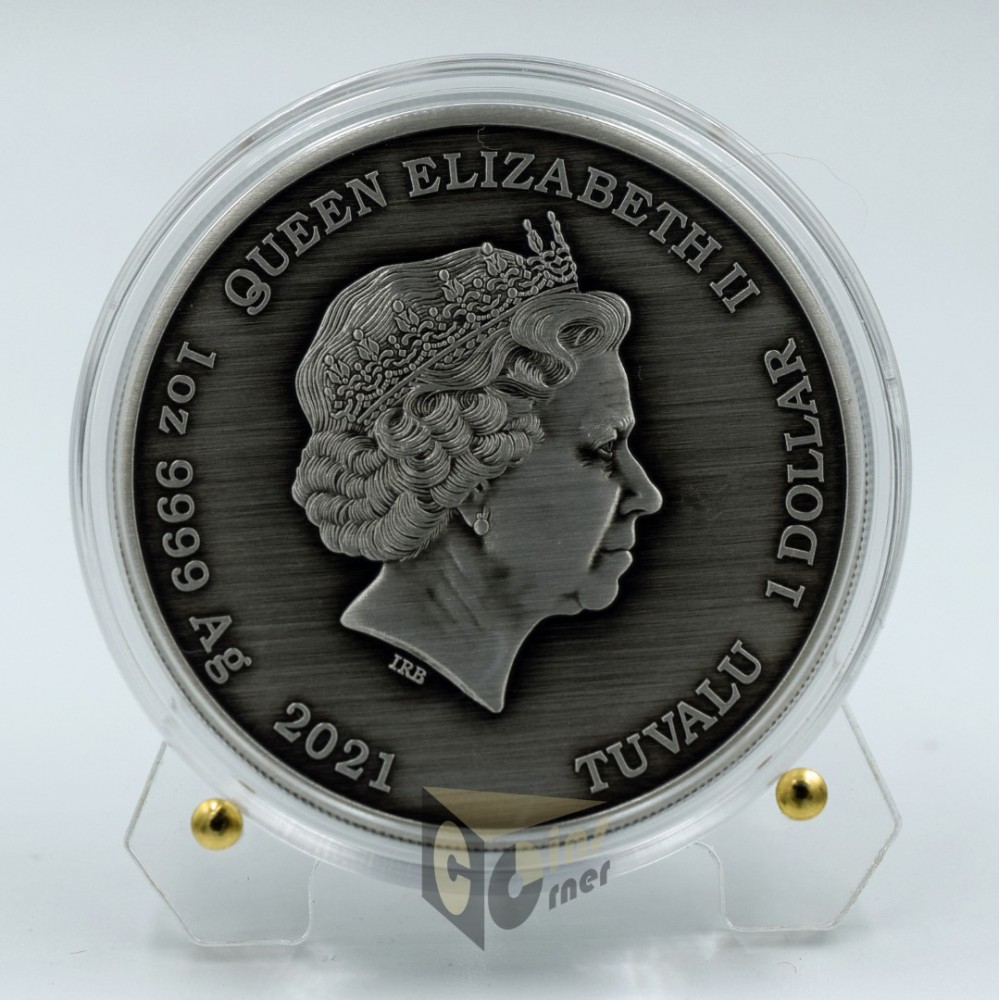 Poseidon Gods of Olympus 1 Oz Antique Finish - 2021 Tuvalu