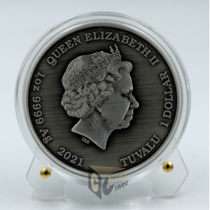 Poseidon Gods of Olympus 1 Oz Antique Finish - 2021 Tuvalu