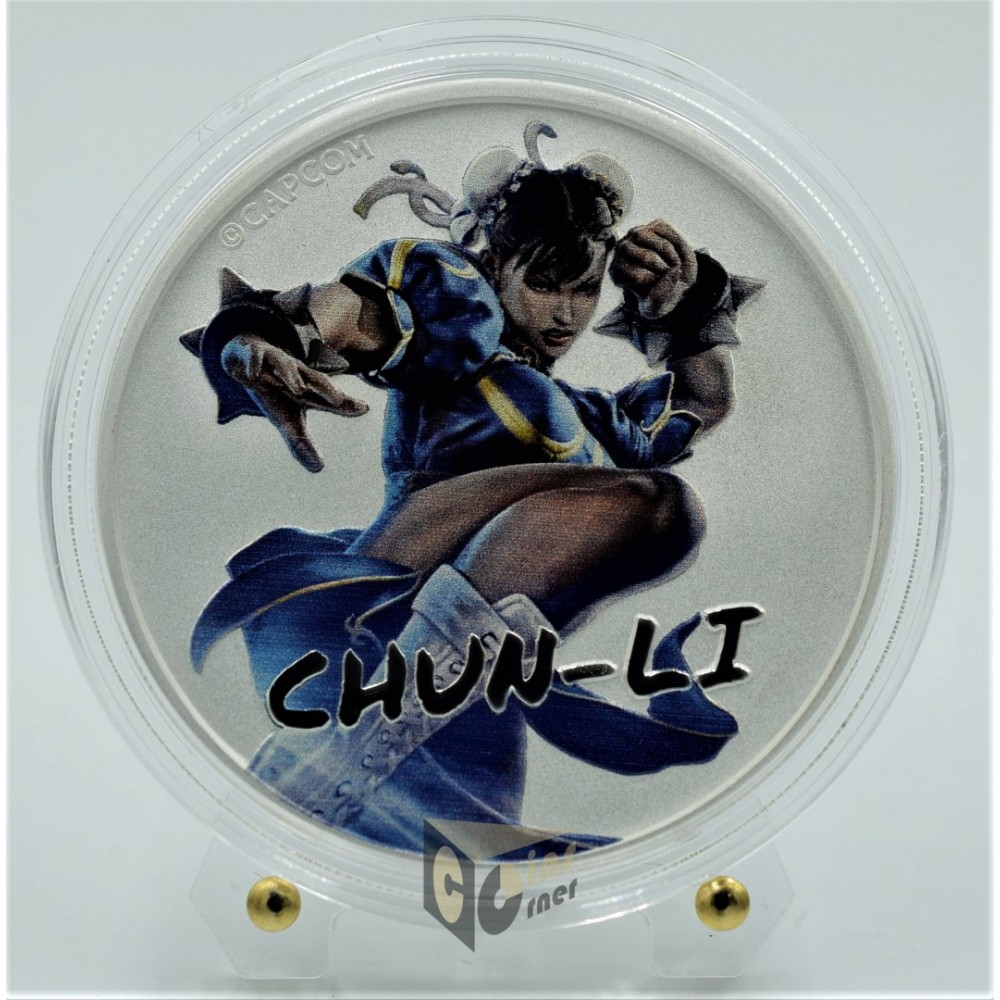 Chun Li Street Fighter 1 Oz Colorized edition - 2022 Tuvalu