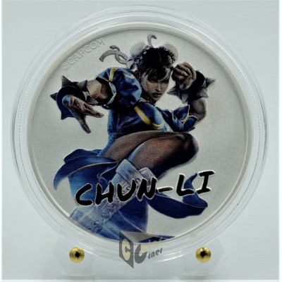 Chun Li Street Fighter 1 Oz Colorized edition - 2022 Tuvalu