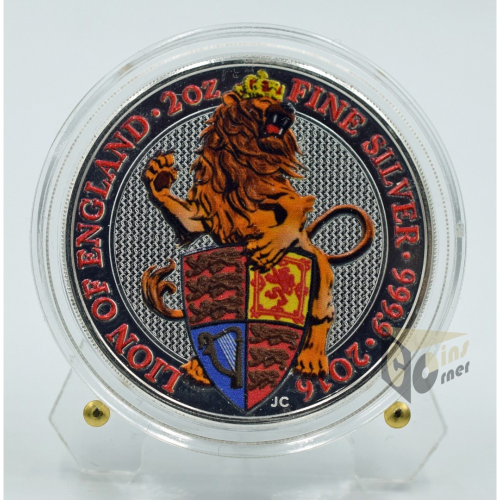 The Lion - Queen's Beasts 2 Oz Colorized - 2016 United Kingdom