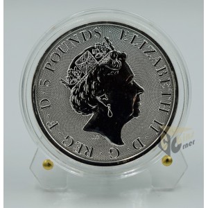 Black Bull of Clarence - Queen's Beasts 2 Oz Colorized - 2018 United Kingdom