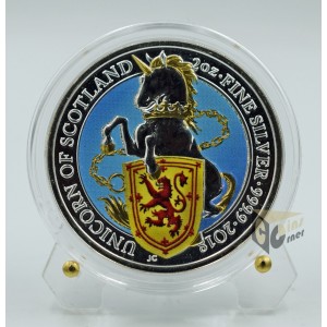 Unicorn of Scotland - Queen's Beasts 2 Oz Colorized - 2018 United Kingdom