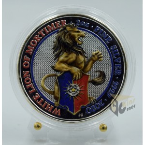 White Lion of Mortimer - Queen's Beasts 2 Oz Colorized - 2020 United Kingdom