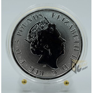 White Lion of Mortimer - Queen's Beasts 2 Oz Colorized - 2020 United Kingdom