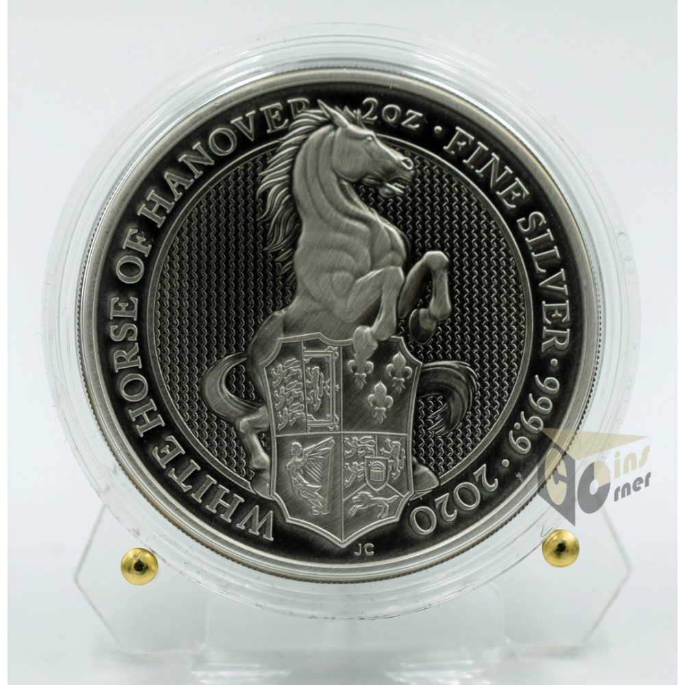White Horse of Hanover - Queen's Beasts 2 Oz Antique Finish - 2020 United Kingdom