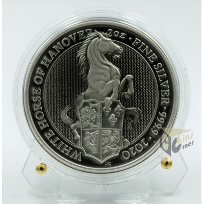White Horse of Hanover - Queen's Beasts 2 Oz Antique Finish - 2020 United Kingdom