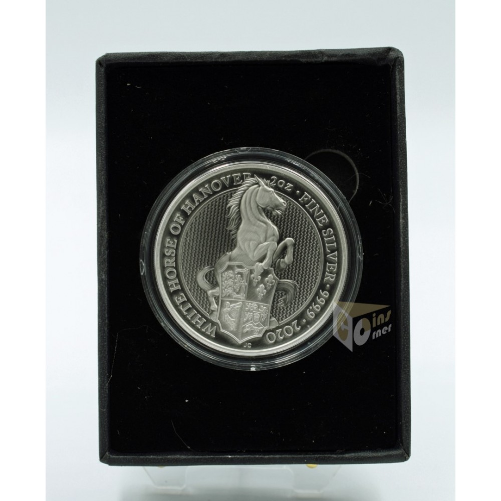 White Horse of Hanover - Queen's Beasts 2 Oz Antique Finish - 2020 United Kingdom