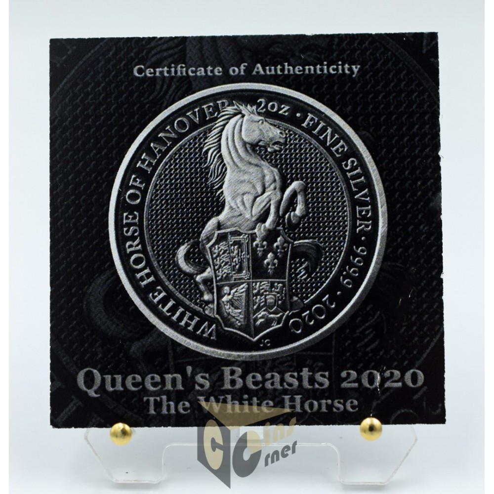 White Horse of Hanover - Queen's Beasts 2 Oz Antique Finish - 2020 United Kingdom