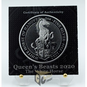 White Horse of Hanover - Queen's Beasts 2 Oz Antique Finish - 2020 United Kingdom