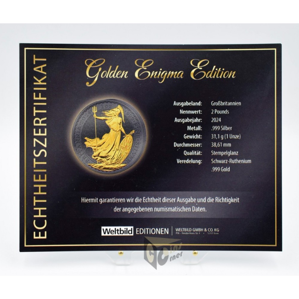 U.K. 2024 Britannia Golden Enigma Edition 1 Oz Silver Coin