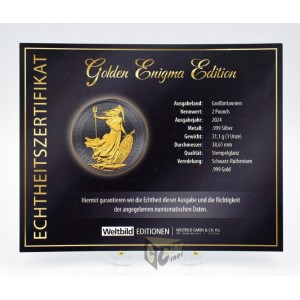U.K. 2024 Britannia Golden Enigma Edition 1 Oz Silver Coin