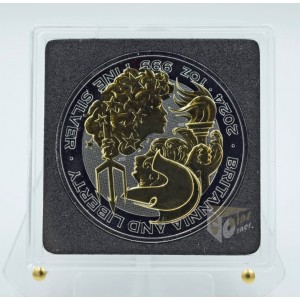 U.K. 2024 Britannia and Liberty Golden Enigma Edition 1 Oz Silver Coin
