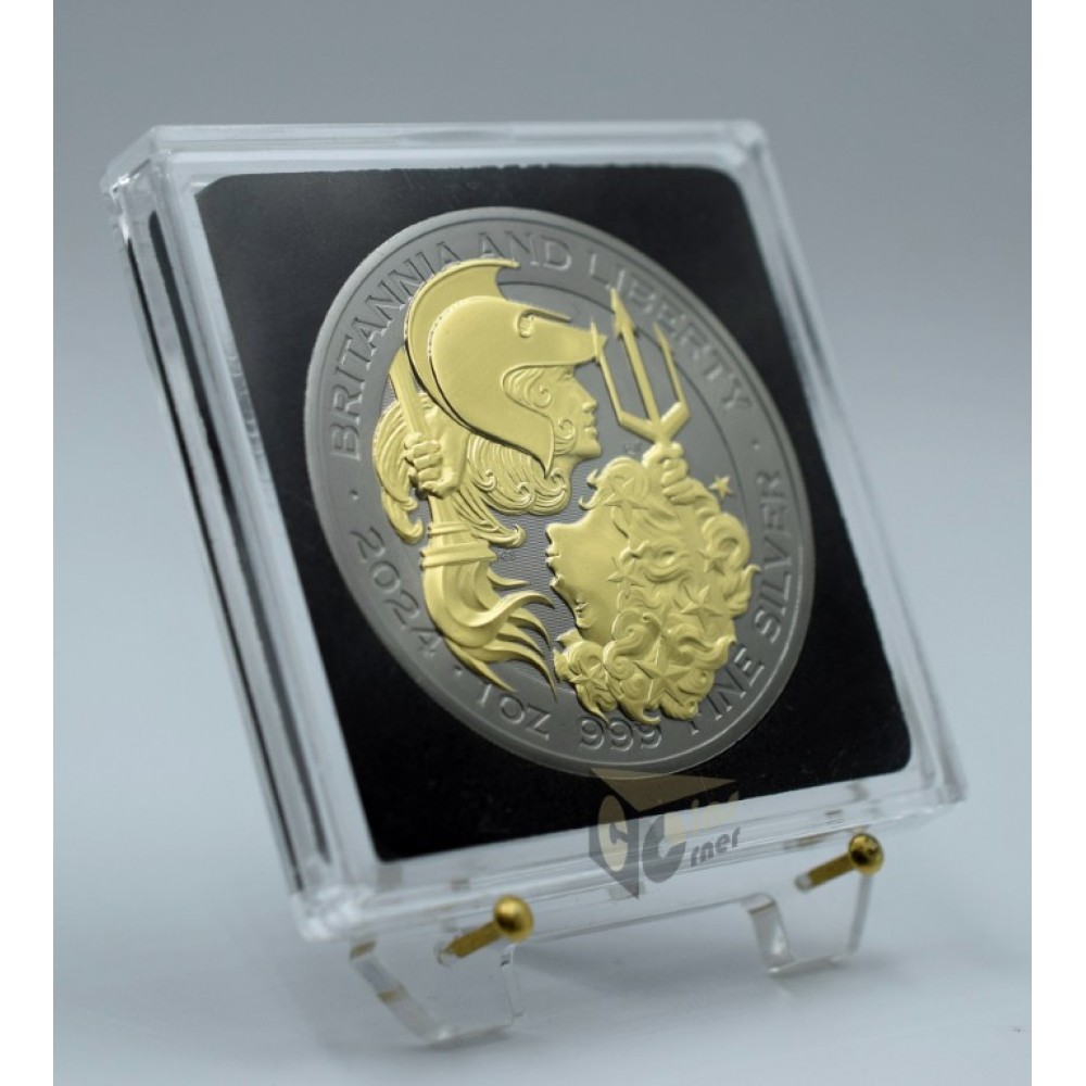 U.K. 2024 Britannia and Liberty Golden Enigma Edition 1 Oz Silver Coin
