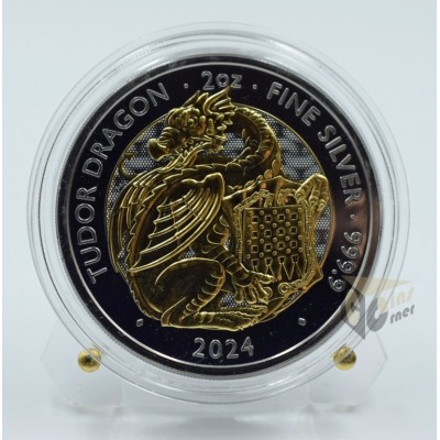 U.K. 2024 Dragon Tudor Beasts Golden Enigma Edition 2 Oz Silver Coin