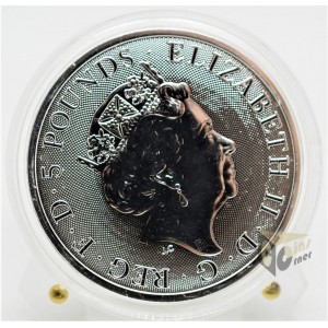 White Greyhound of Richmond - Queen's Beasts 2 Oz Colorized - 2021 United Kingdom