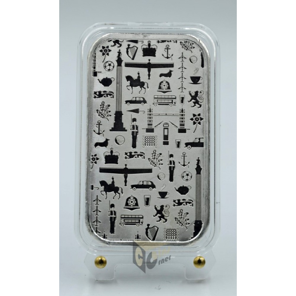 United Kingdom JBR Recovery British Icons 1 oz Silver Bar 999 in Capsule