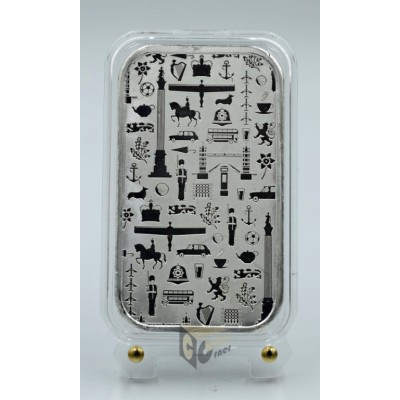 United Kingdom JBR Recovery British Icons 1 oz Silver Bar 999 in Capsule