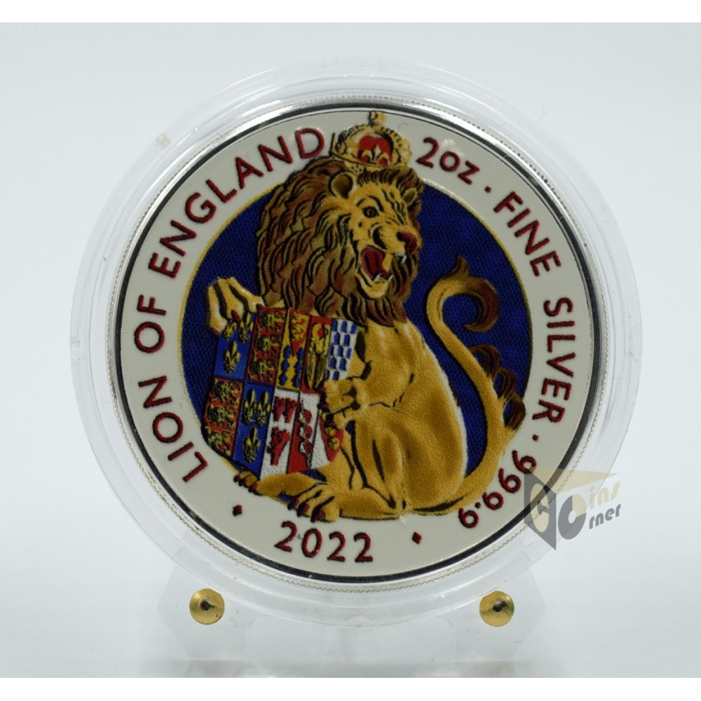 Lion of England - Tudor Beasts 2 Oz Colorized 2022 United Kingdom