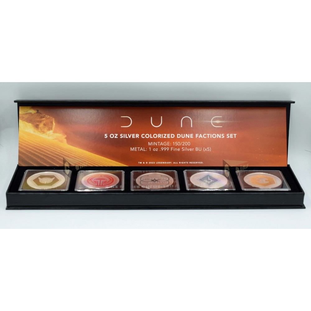 United States Dune 2 House Factions Set 5 X 1 Oz Silver Colorized Coin
