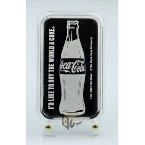 USA SilverTowne Coca-Cola 1 oz Silver Bar 999 in Capsule