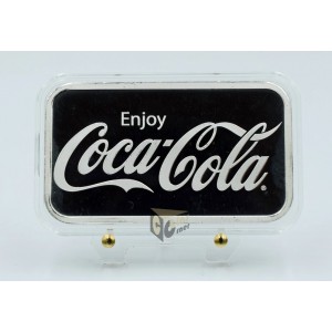 USA SilverTowne Coca-Cola 1 oz Silver Bar 999 in Capsule