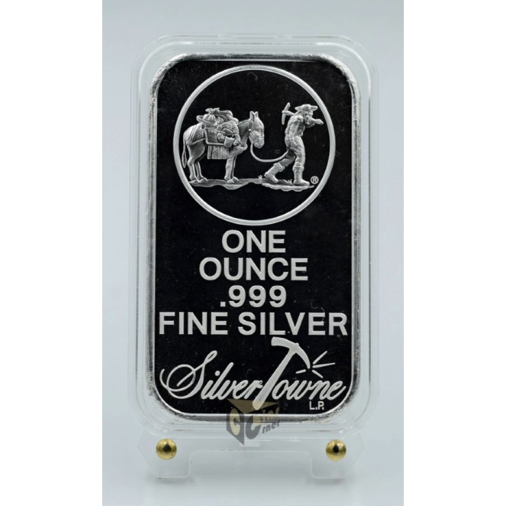 USA SilverTowne Prospector 1 oz Silver Bar 999 in Capsule