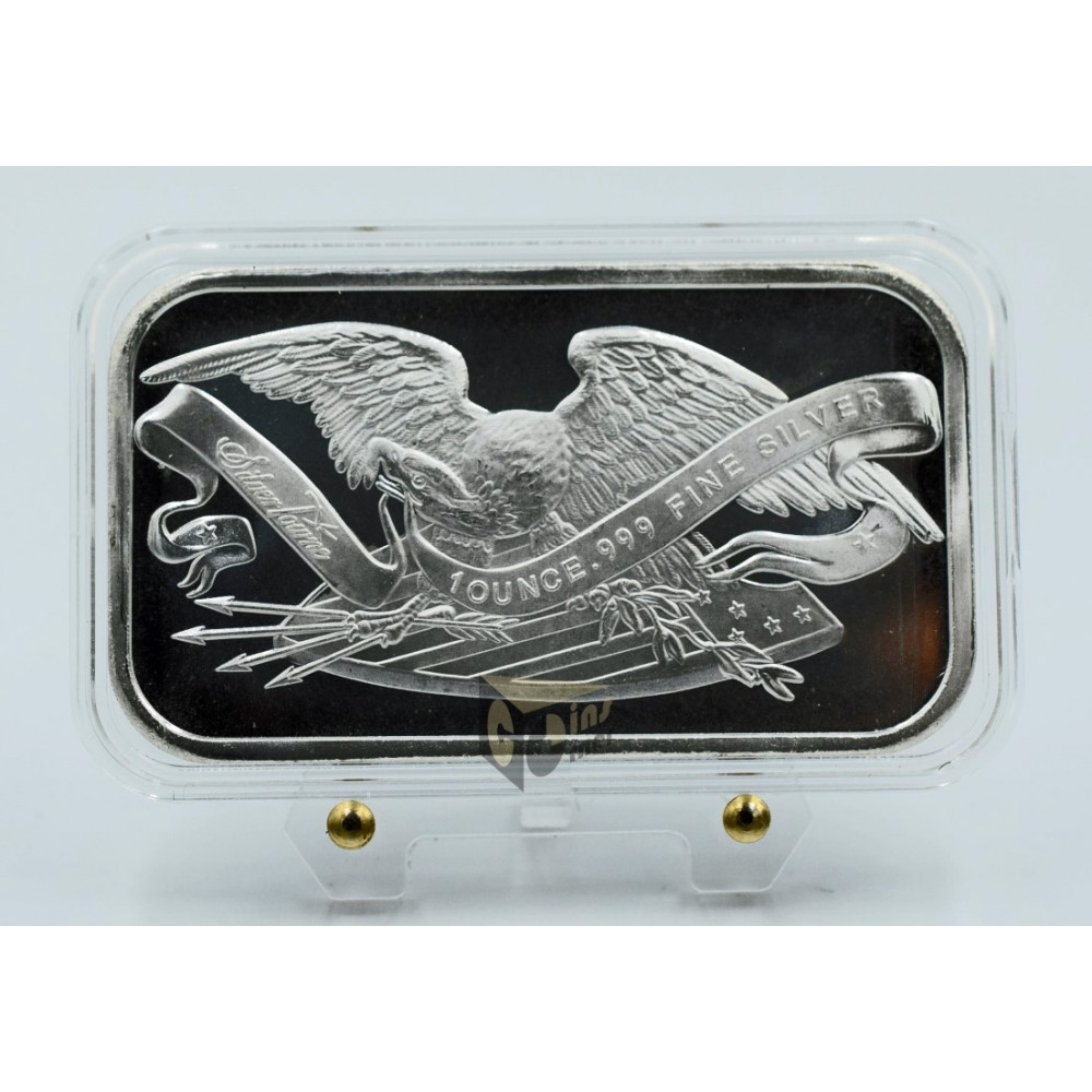 USA SilverTowne Retro Eagle 1 oz Silver Bar 999 in Capsule