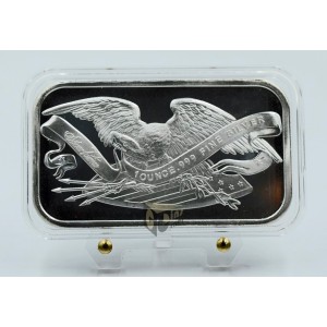 USA SilverTowne Retro Eagle 1 oz Silver Bar 999 in Capsule