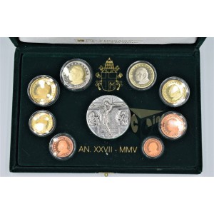 Vatican 2005 - Proof Euro Set with a Silver Medal