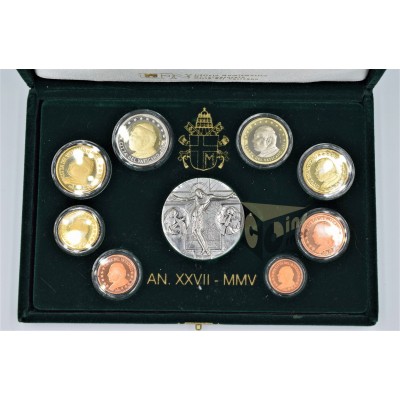 Vatican 2005 - Proof Euro Set with a Silver Medal