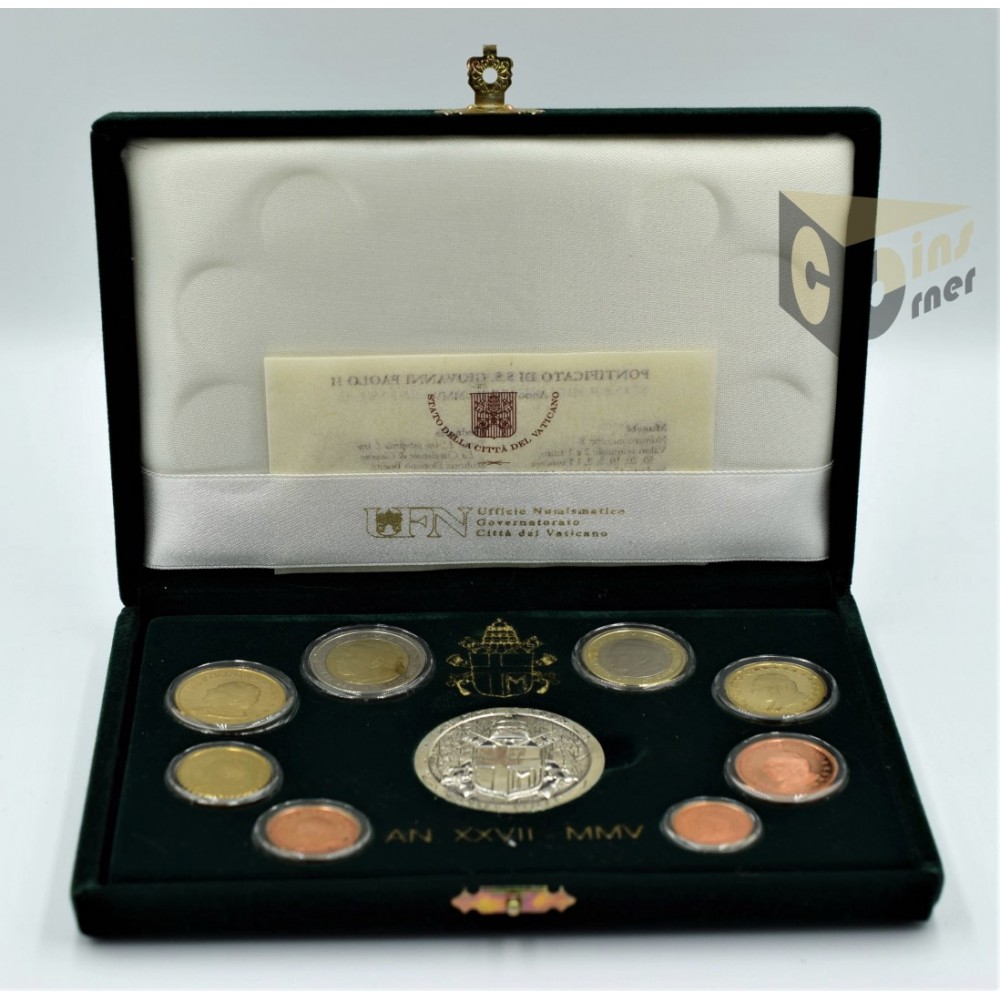 Vatican 2005 - Proof Euro Set with a Silver Medal